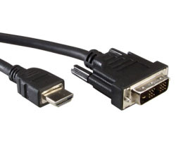 Roline VALUE DVI kabel, DVI-D (18+1) - HDMI, M/M, 5.0m, crni