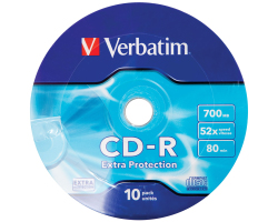 CD-R Verbatim 700MB 52× DataLife Wagon Wheel 10 pack EP