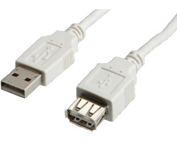STANDARD USB2.0 kabel TIP A-A M/F, 3.0m, bež (produžni)