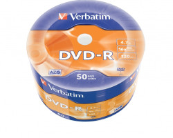 DVD-R Verbatim 4.7GB 16× Matt Silver Wagon Wheel 50 pack 