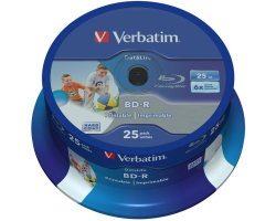 Blu-Ray Verbatim BD-R SL 6× 25GB HTL WIDE Printabilni No ID, 25 kom. spindle (Single Layer)