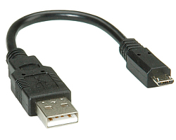 Roline USB2.0 kabel TIP A(M) na Micro B(M), 0.15m, crni