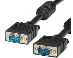 Roline VGA HQ kabel (feritna jezgra), HD15 M/M, 6.0m, crni