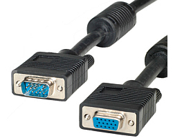 Roline VGA HQ kabel (feritna jezgra), HD15 M/F, 20m, crni