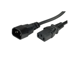 Roline VALUE naponski kabel PC-Monitor, IEC320 C14-C13 10A, M/F, 1.0m, crni