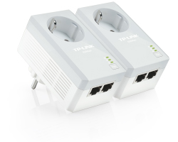 TP-Link AV600 Powerline mrežni adapter, 600Mbps, 2×mrežni ulaz, dodatna strujna utičnica, HomePlug AV (duplo pakiranje)