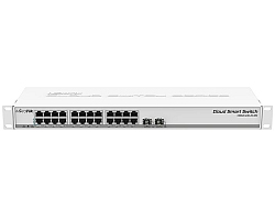 Mikrotik Cloud Smart Switch CSS326-24G-2S+RM, 24 × Gigabit Ethernet ports, 2×SFP+ cages, 1U rackmount kućište, PSU