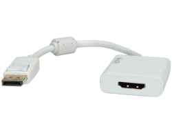 Roline adapter/kabel DisplayPort - HDMI, M/F, v1.2, aktivni, 4K30, 0.15m