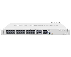 Mikrotik Cloud Router Switch CRS328-4C-20S-4S+RM, 800 MHz CPU, 512MB RAM, 24×SFP, 4×SFP+, 4×Combo, (1×GLAN/SFP), RouterOS L5/SwitchOS, 1U rackmount, Dual PSU