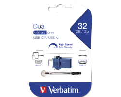 Verbatim USB3.0/USB-C Store&#039;n&#039;Go Dual 32GB, crno-plavi