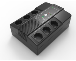 Elsist UPS Multistation 1000VA/600W,  Line-Interactive, discharge, overcharging, overload protection, 6×Schuko, USB×2