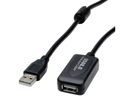 STANDARD USB2.0 aktivni produžni kabel sa ponavljačem, 5.0m, crni 