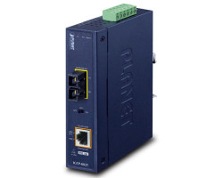 PLANET IP30 industrijski 10/100/1000BASE-T na 100/1000BASE-SX konverter s 802.3at PoE+, multi-mode, 220m/550m