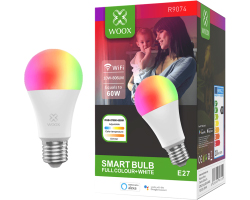 WOOX WiFi Smart LED RGB+CCT žarulja E27, 10W, 806lm, 2700K-6500K dimabilna, WooxHome app, glasovna kontrola - Alexa &amp; Google Assistant (R9074)