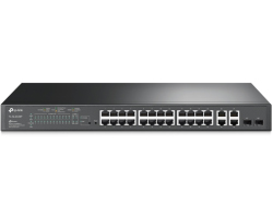 TP-Link Omada JetStream 24-Port PoE+ Smart preklopnik (Switch), 24×10/100M, 2×G-LAN, 2×G SFP, 1U 19&quot; rackmount (250W)