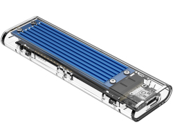 Orico vanjsko kućište M.2 SSD, NVMe/SATA (10Gbps), M-key+B-key, USB3.1, plavo (ORICO-TCM2M-C3-BL-BP)