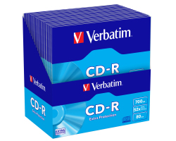 CD-R Verbatim 700MB 52× Extra protection, pakiranje u kartonskoj košuljici, 50 komada