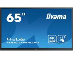 IIYAMA 65&quot; ProLite TE6504MIS-B2AG 16:9 4K UHD (3840×2160) IPS LED, 24/7, Interaktivni 20pt IR Touchscreen, 8ms, VGA/HDMI×3/USB-C, RS232/RJ45×2, USB3.0×4, iiWare9.0 (Android OS), zvučnici, crni