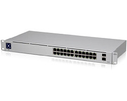 Ubiquiti UniFi 24-port Gigabit Switch, 2×1G SFP, Rack 1U (USW-24)