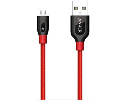 Anker PowerLine+ kabel Micro USB na USB-A 3.0 ojačani/pleteni, 0.9m, torbica, crveni