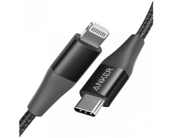 Anker PowerLine+ II kabel USB-C na Lightning, 0.9m, pleteni, crni, A8652H11