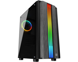 Bit Force POLARIS RGB-2 Midi Tower RGB Gaming PC ATX kućište bez napajanja, crno