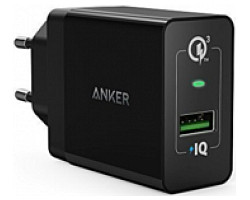 Anker PowerPort+ 1 QC 3.0 18W zidni brzi adapter/punjač, 1×USB-A, crni, A2322G21