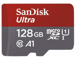SanDisk Ultra microSDXC 128GB UHS-I A1 Class 10 + SD adapter (SDSQUAB-128G-GN6MA)