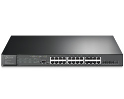 TP-Link Omada JetStream 28-port Gigabit L2+ Smart PoE+ preklopnik (Switch), 24×G-LAN, 4×10G SFP+, RJ45/microUSB console, 19&quot; rack-mount (384W)
