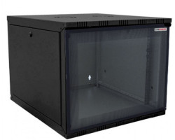 Canovate 6U 540x550x322 ECO zidni ormar s bočnim pločama koje se mogu otvoriti izvana, crni (WEO-9-06F5F)
